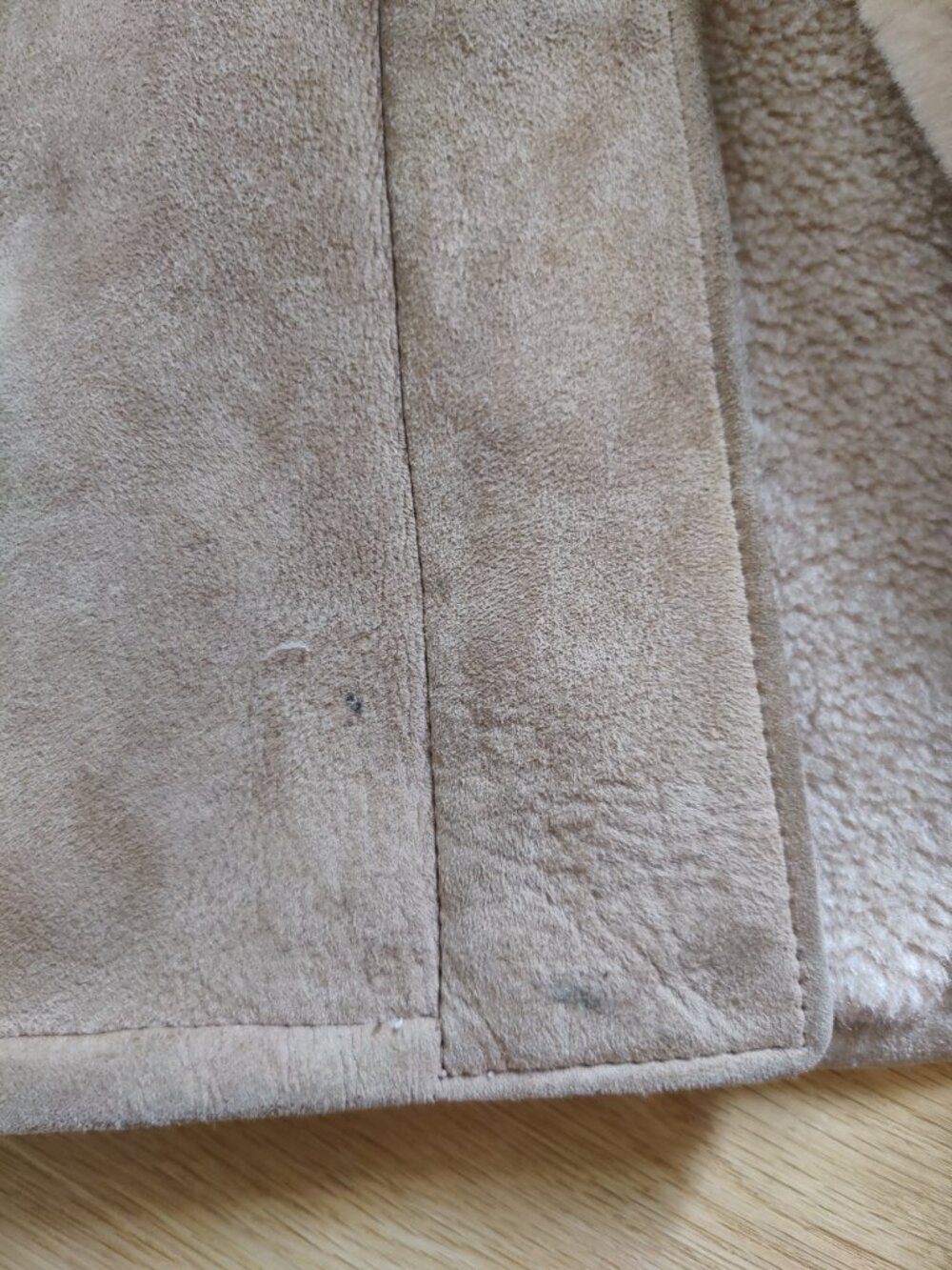 Shearling Leather Jacket XXL Vintage Mid Century - Picture 11 of 13